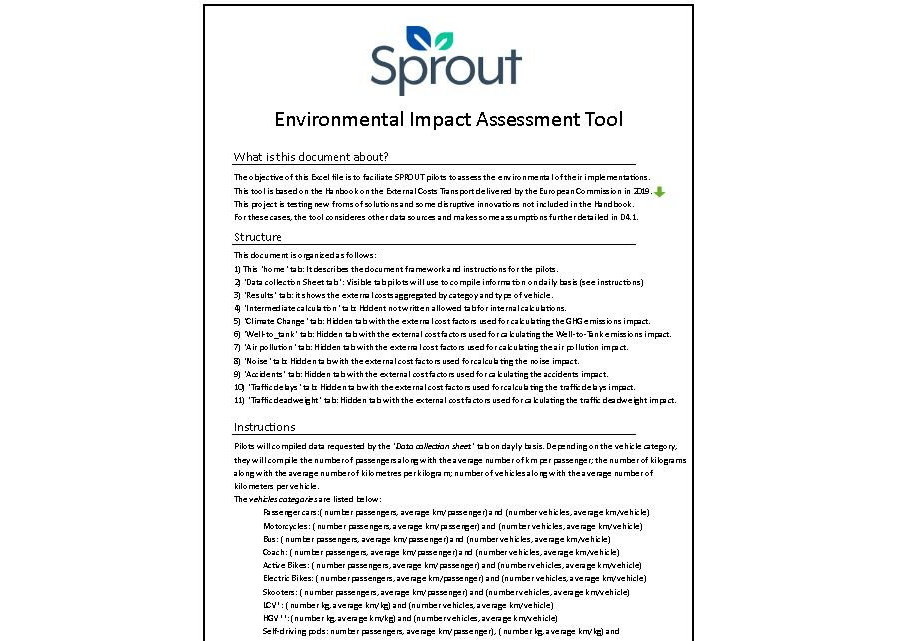 SPROUT Sustainability Impact Assessment Tool