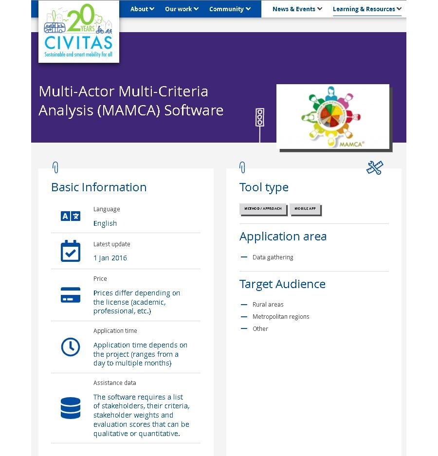 Multi-Actor Multi-Criteria Analysis (MAMCA)